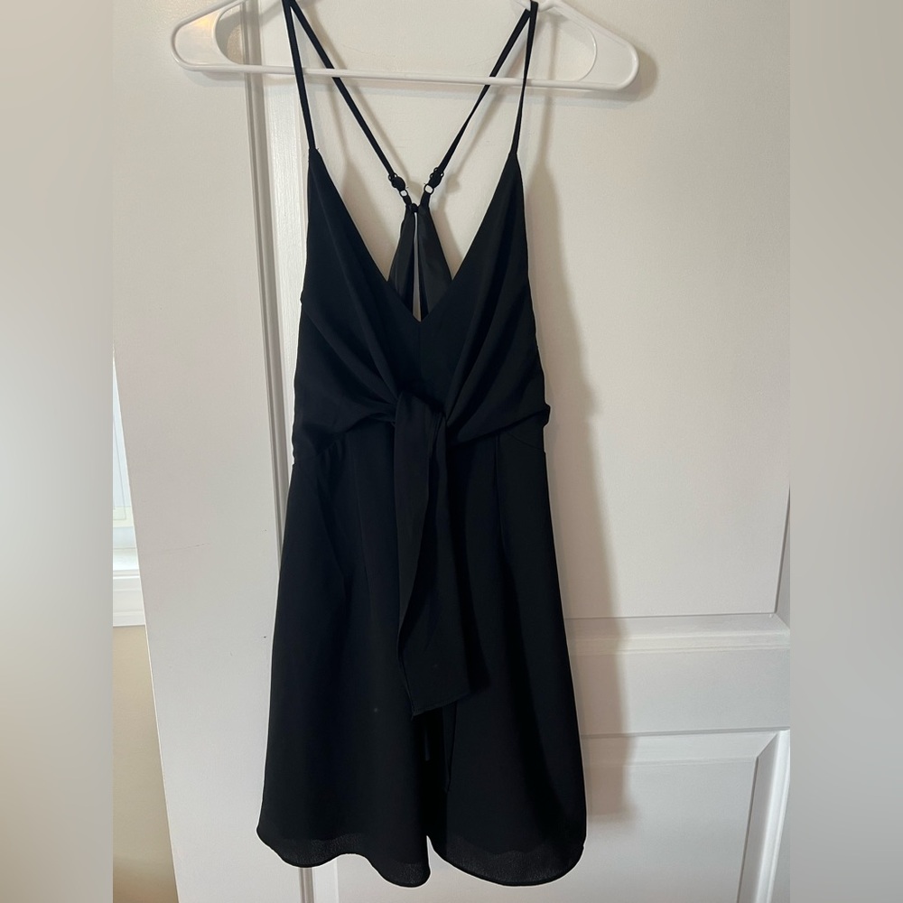 DO+BE Elegant Black Strappy Mini Dress